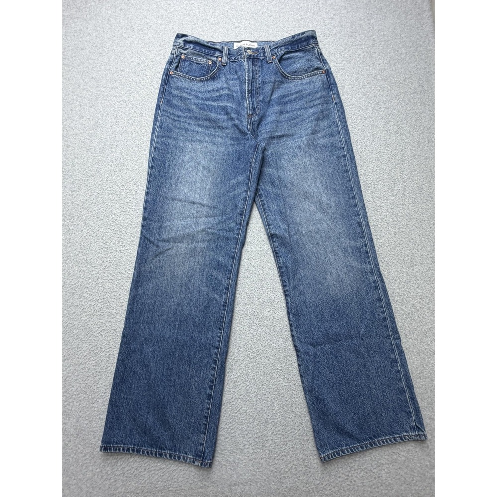 Denim Forum The Farrah Hi-Rise Wide Jeans Womens 30 Blue Med Wash High Rise